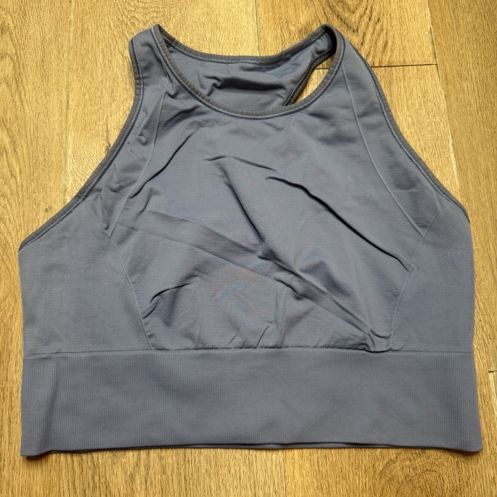 Lululemon Womens Blue Ebb To Train Racerback Strap Activewear Sports Bra Size 12